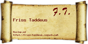 Friss Taddeus névjegykártya